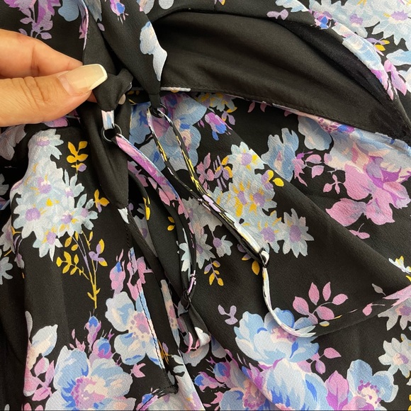 Les Rêveries Peplum Midi Cami Dress in Narcissus 100% Silk Floral Size 0 - Picture 15 of 17